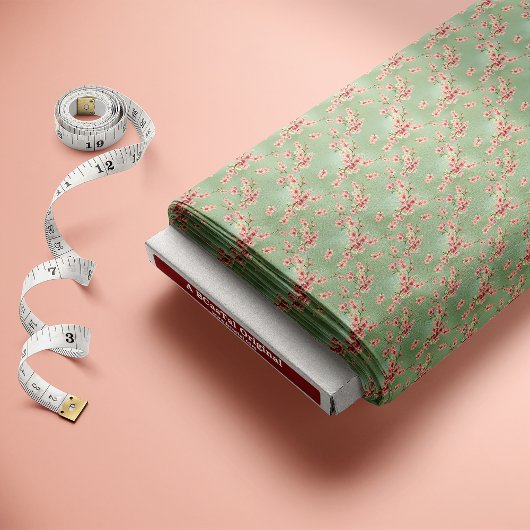 Kirschblüten in rosa und Aquamarin Stoff