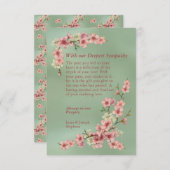Kirschblüten in rosa und Aquamarine Sympathiekarte (Vorne/Hinten)