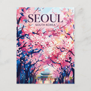Kirschblüten in Seoul Südkorea Postkarte