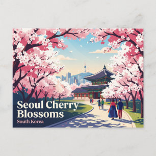Kirschblüten in Seoul Südkorea Postkarte