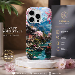 Kirschblüten-Japanisch Elegante Goldene Hochzeits- iPhone 15 Pro Hülle
