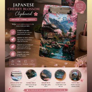 Kirschblüten-Japanisch Elegante Goldene Hochzeitsf Mini Klemmbrett