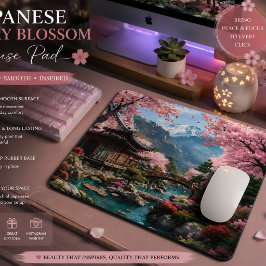 Kirschblüten-Japanisch Elegante Goldene Hochzeitsm Mousepad