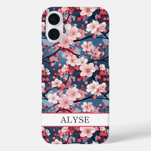 Kirschblüten Japanische Sakura Monogramm Case-Mate iPhone Hülle (Rückseite)