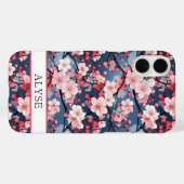 Kirschblüten Japanische Sakura Monogramm Case-Mate iPhone Hülle (Rückseite (Horizontal))