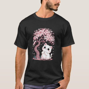 Kirschblüten Japanischer Baum Süße Katze Kitty Jap T-Shirt