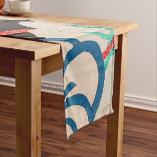 Kirschblüten-Japanischer Blumenprint Kurzer Tischläufer