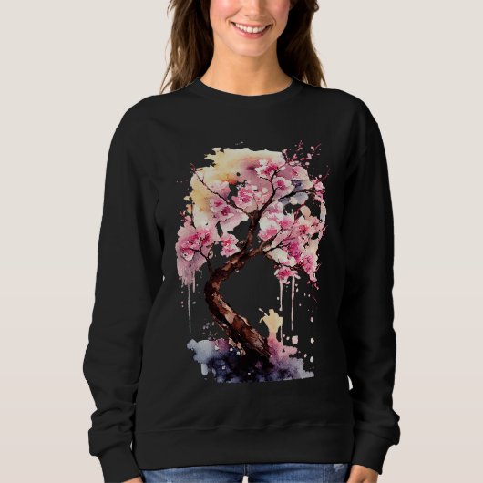 Kirschblüten-Japanischer Kirschbaum Sweatshirt (Vorderseite)