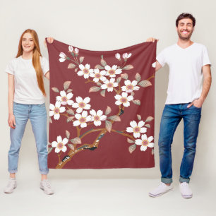 Kirschblüten, japanisches Design Fleecedecke