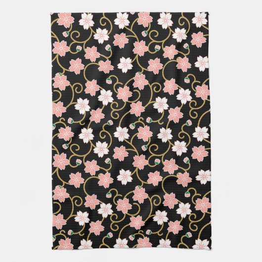Kirschblüten, japanisches Design Geschirrtuch (Vertikal)