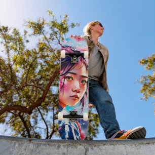 Kirschblüten Japanisches Mädchen Skateboard