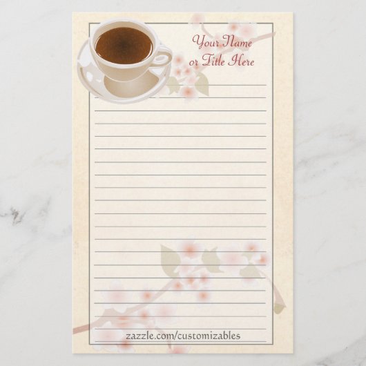 Kirschblüten-Kaffee-Briefpapier Briefpapier (Vorderseite)
