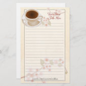 Kirschblüten-Kaffee-Briefpapier Briefpapier (Vorne/Hinten)