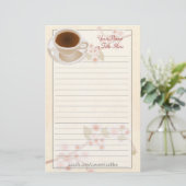Kirschblüten-Kaffee-Briefpapier Briefpapier (Stehend Vorderseite)