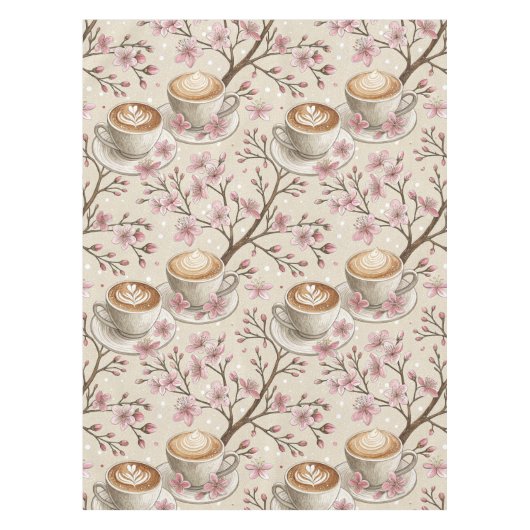 Kirschblüten-Kaffeebecher-Cozy-Muster (6) Tischdecke (Vorderseite)