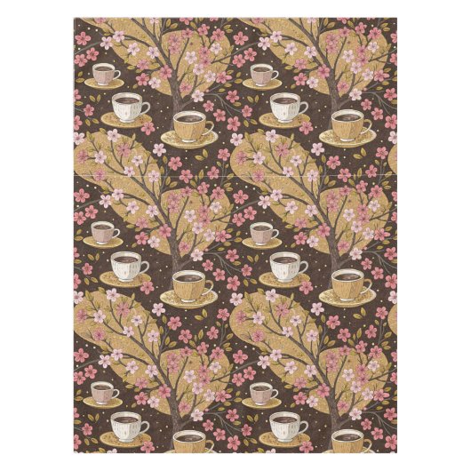 Kirschblüten-Kaffeebecher-Cozy-Muster (8) Tischdecke (Vorderseite)
