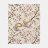 Kirschblüten-Kaffeebecher-Deckchen-Muster (6) Fleecedecke (Vorderseite)