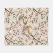 Kirschblüten-Kaffeebecher-Deckchen-Muster (6) Fleecedecke (Vorderseite (Horizontal))