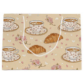 Kirschblüten-Kaffeebecher-Hülle Muster (2) Große Geschenktüte (Vorderseite)