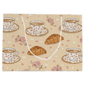 Kirschblüten-Kaffeebecher-Hülle Muster (2) Große Geschenktüte (Rückseite)