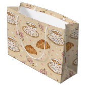 Kirschblüten-Kaffeebecher-Hülle Muster (2) Große Geschenktüte (Rückseite Schrägansicht)