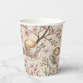 Kirschblüten-Kaffeebecher-Hülle Muster (6) Pappbecher (Rückseite)