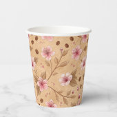 Kirschblüten-Kaffeebecher-Muster (5) Pappbecher (Rückseite)