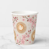 Kirschblüten-Kaffeebecher-Muster (7) Pappbecher (Rückseite)