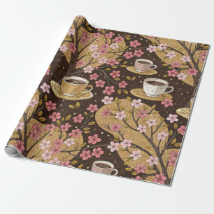 Kirschblüten-Kaffeebecher-Muster (8) Geschenkpapier