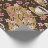 Kirschblüten-Kaffeebecher-Muster (8) Geschenkpapier (Ecke)
