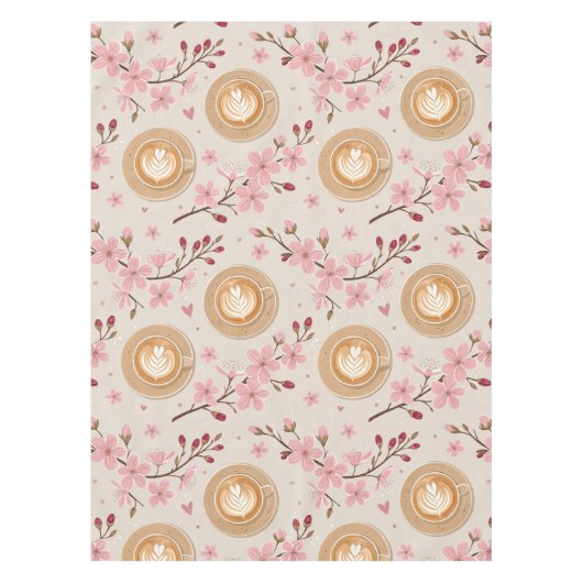 Kirschblüten-Kaffeebecher-Schutzhülle Muster (7) Tischdecke (Vorderseite)