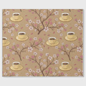 Kirschblüten-Kaffeekissen-Muster (1) Geschenkpapier (Flach)