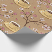 Kirschblüten-Kaffeekissen-Muster (1) Geschenkpapier (Ecke)