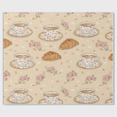 Kirschblüten-Kaffeekissen-Muster (2) Geschenkpapier (Flach)