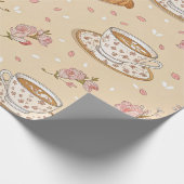 Kirschblüten-Kaffeekissen-Muster (2) Geschenkpapier (Ecke)