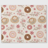 Kirschblüten-Kaffeekissen-Muster (3) Geschenkpapier (Flach)