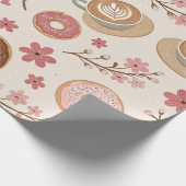 Kirschblüten-Kaffeekissen-Muster (3) Geschenkpapier (Ecke)