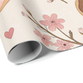 Kirschblüten-Kaffeekissen-Muster (3) Geschenkpapier (Rolleneckpunkt)