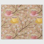 Kirschblüten-Kaffeekissen-Muster (4) Geschenkpapier (Flach)