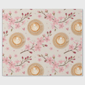 Kirschblüten-Kaffeekissen-Muster (7) Geschenkpapier (Flach)