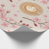 Kirschblüten-Kaffeekissen-Muster (7) Geschenkpapier (Ecke)