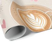 Kirschblüten-Kaffeekissen-Muster (7) Geschenkpapier (Rolleneckpunkt)