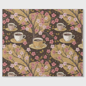 Kirschblüten-Kaffeekissen-Muster (8) Geschenkpapier (Flach)