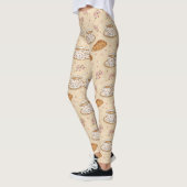 Kirschblüten-Kaffeekozy-Muster (2) Leggings (Links)