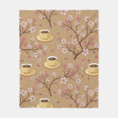 Kirschblüten-Kaffeewärmer-Pattern (1) Fleecedecke (Vorderseite)