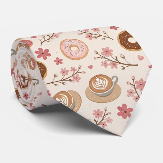 Kirschblüten-Kaffeewärmer-Pattern (3) Krawatte (Gerollt)