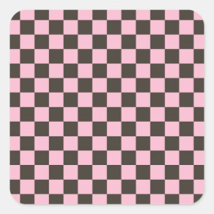 Kirschblüten-Karo-Schachbrettmuster Quadratischer Aufkleber