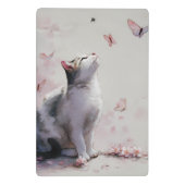 Kirschblüten-Katze und Schmetterlinge (13) Mini Klemmbrett (Rückseite)