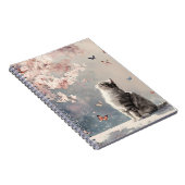 Kirschblüten-Katze und Schmetterlinge (6) Notizblock (Rechte Seite)