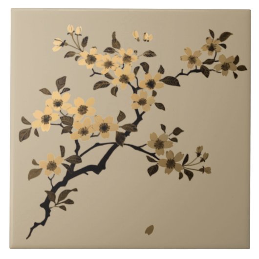 Kirschblüten-Keramikfliese Fliese (Vorderseite)